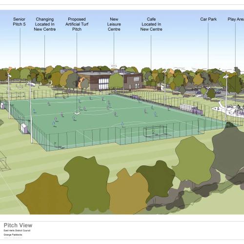 Proposed 3G pitch view at Grange Paddocks